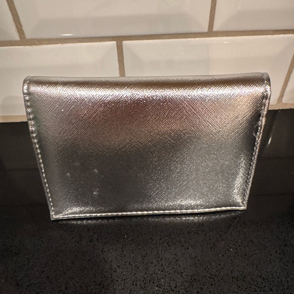 Marc Tetro Metallic Silver Passport Holder with Black Cat Motif - Picture 2 of 8